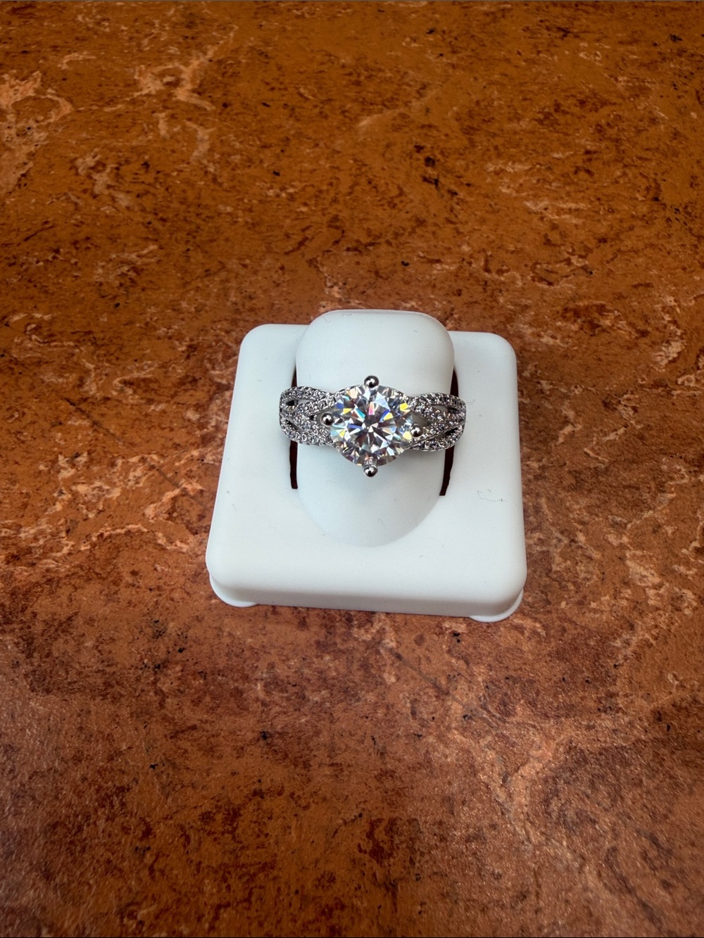 Women’s Moissanite Solitaire Engagement Ring - 2.0 Carats - Adj. Size 6-12